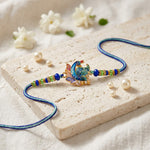 Elegant Peacock Meenakari Charm Stone Designer Rakhi