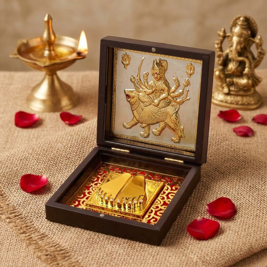 Jai Mata Di Charan Paduka Box - Medium