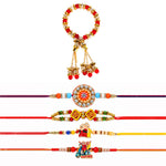Designer Multicolor and Pearl Rakhi Pack (Set of 5)