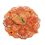 Size 1 Premium Hand Embroidered Orange Laddu Gopal Dress