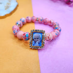 Peach With Multicolor Splash Round Pearl Bracelet