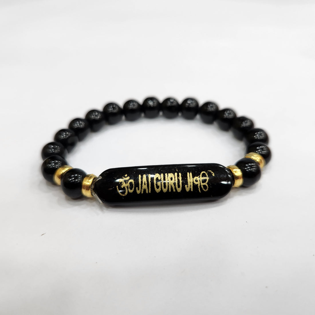 Black Jai Guru Ji Rounded Pearl Bracelet, Handmade Bracelets for Men and Women