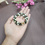 Black And Neon Green Bracelet with Jai Guruji Swaroop Handmade Bracelets for Men and Women