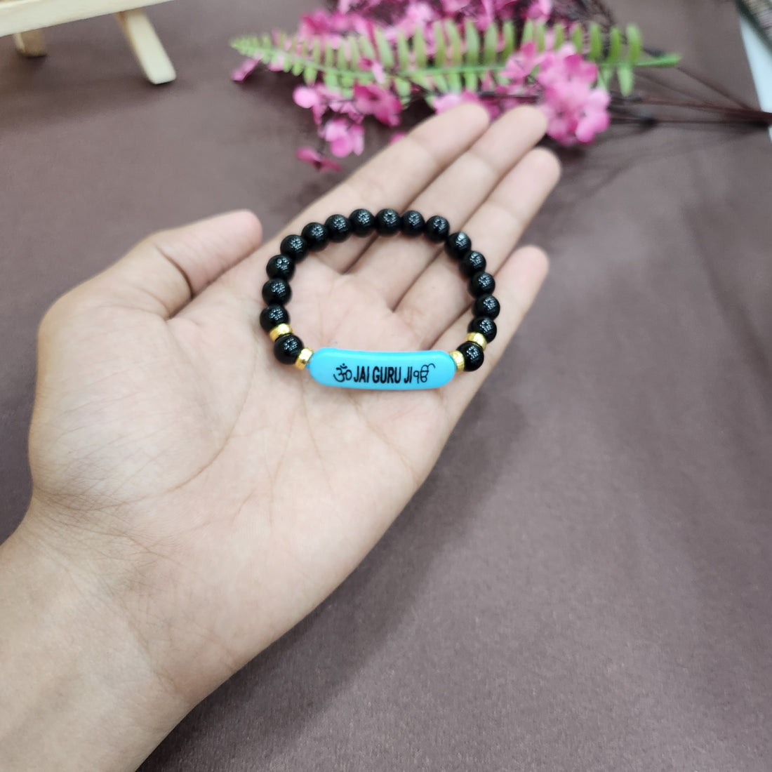 Jai Guru Ji Round Pearl Bracelet, Handmade Bracelets for Men and Women
