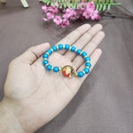 Dark Blue Pearl Bracelet with Jai Guruji Swaroop Handmade Bracelets for Men and Women