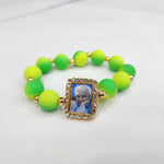 Dual Color Round Pearl Bracelet with Jai Guruji Swaroop Handmade Bracelets for Men and Women