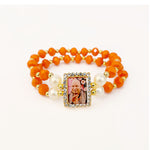 Orange Beaded Guru Ji Maharaj Handmade Bracelets for Men and Women