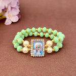 Light Green Beaded Guru Ji Maharaj Handmade Bracelets for Men and Women