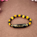 Om Carved on Black Beaded Bracelet ,Handmade Bracelets for Men and Women