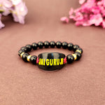 Black Jai Guru Ji Rounded Pearl Bracelet, Handmade Bracelets for Men and Women