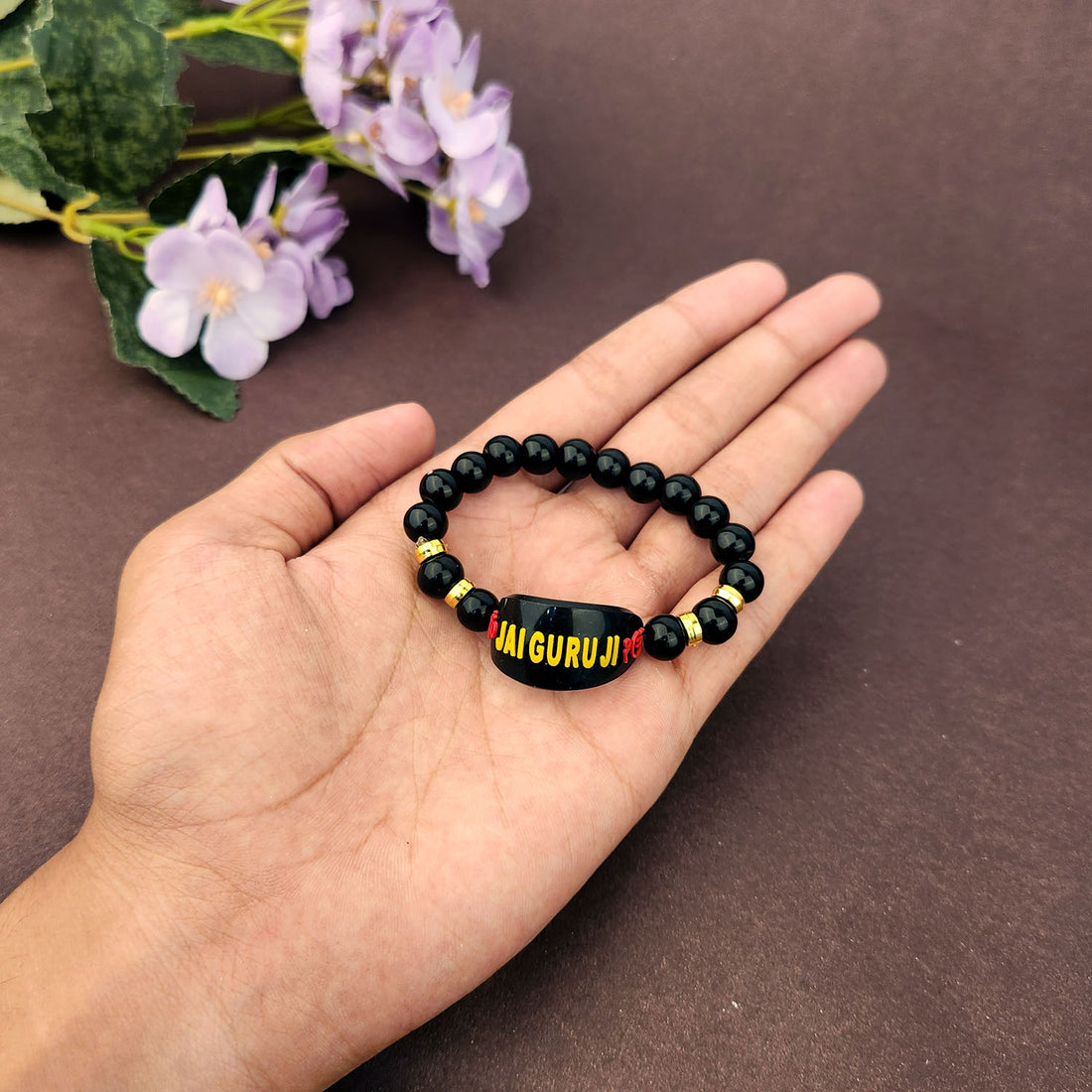 Black Jai Guru Ji Rounded Pearl Bracelet, Handmade Bracelets for Men and Women