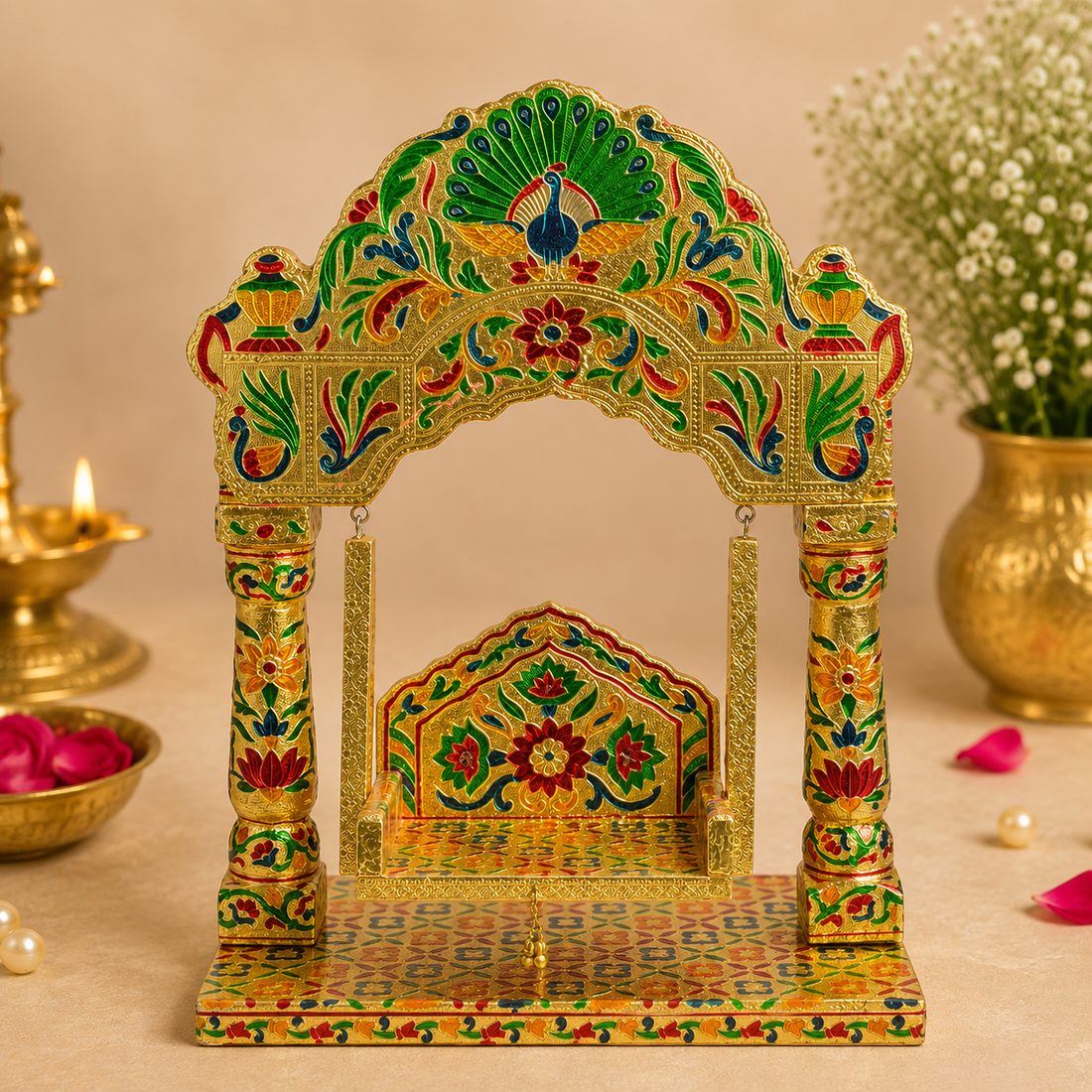 Royal Darbar Meenakari Jhula for Laddu Gopal