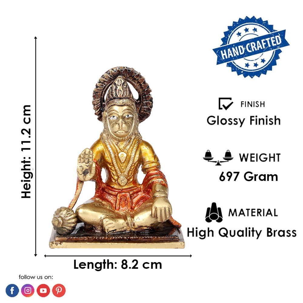 4.4 Inch Lord Hanuman Brass Idol