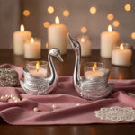 Silver Plated Swan Candle Holder – Decorative Home & Spiritual Decor
