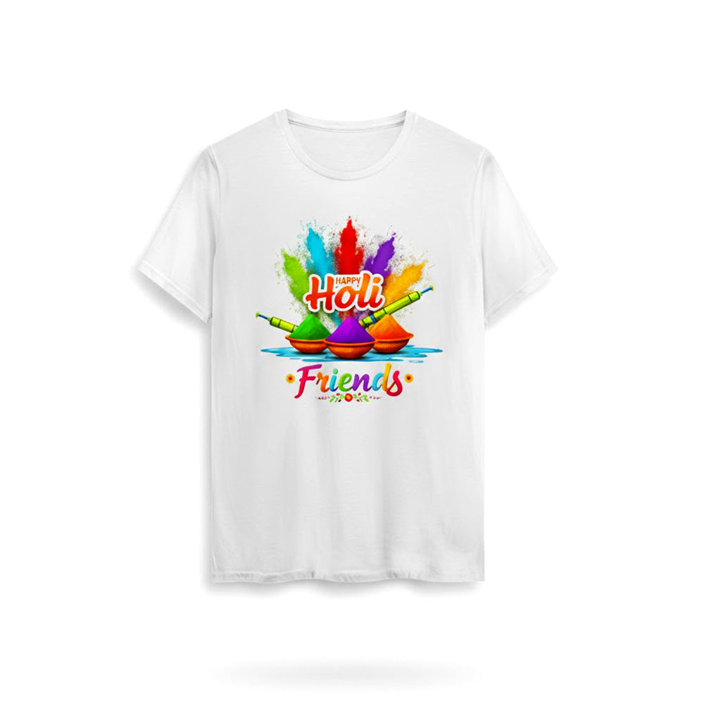 Holi Tshirt Printed Round Neck Tshirt for Men/Women Design-3