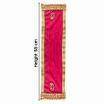 Pink Velvet Ganpati Idol Patka with Gold Border