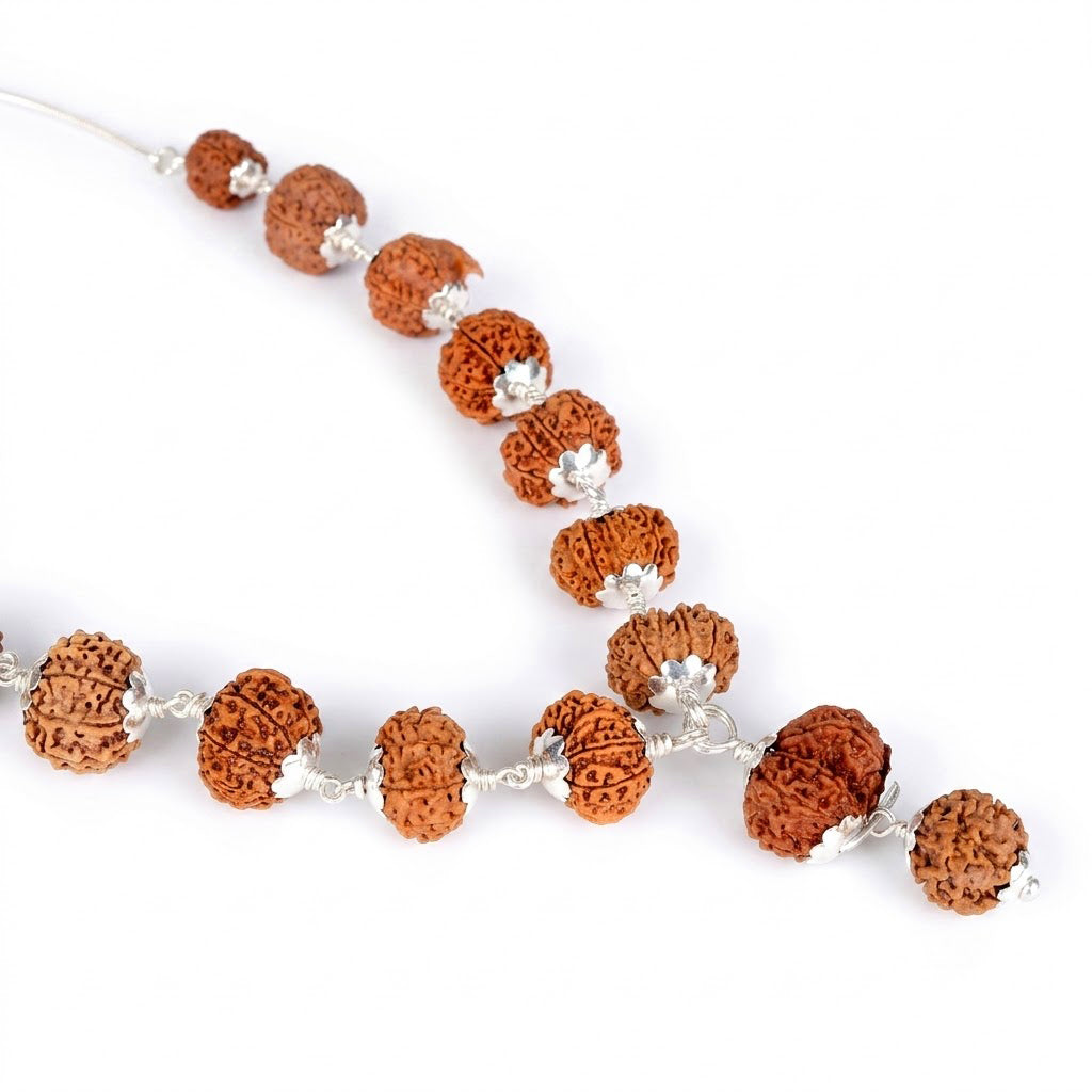 Siddha Mala with 1 Mukhi Underdeveloped (Silver Chain, Nepal)