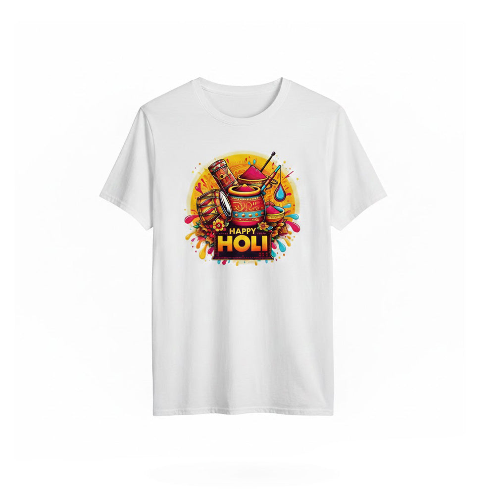 Holi Tshirt Printed Round Neck Tshirt for Men/Women Design-2