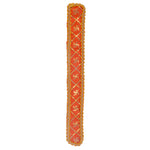 Orange Swastik Print Ganpati Idol Patka with Gold Border