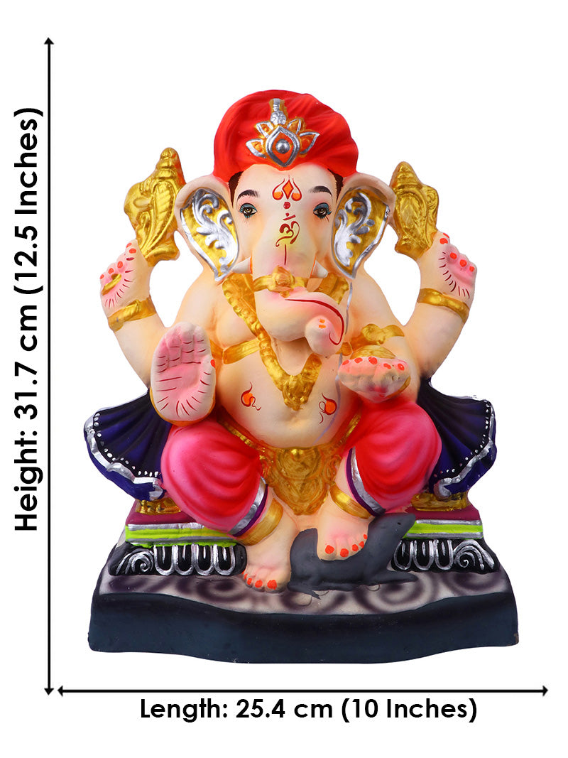 12.5 Inch Vishwaraja Eco-Friendly Ganpati Idol