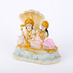 Beautiful Vishnu Ji and Mata Laksmi White Statue