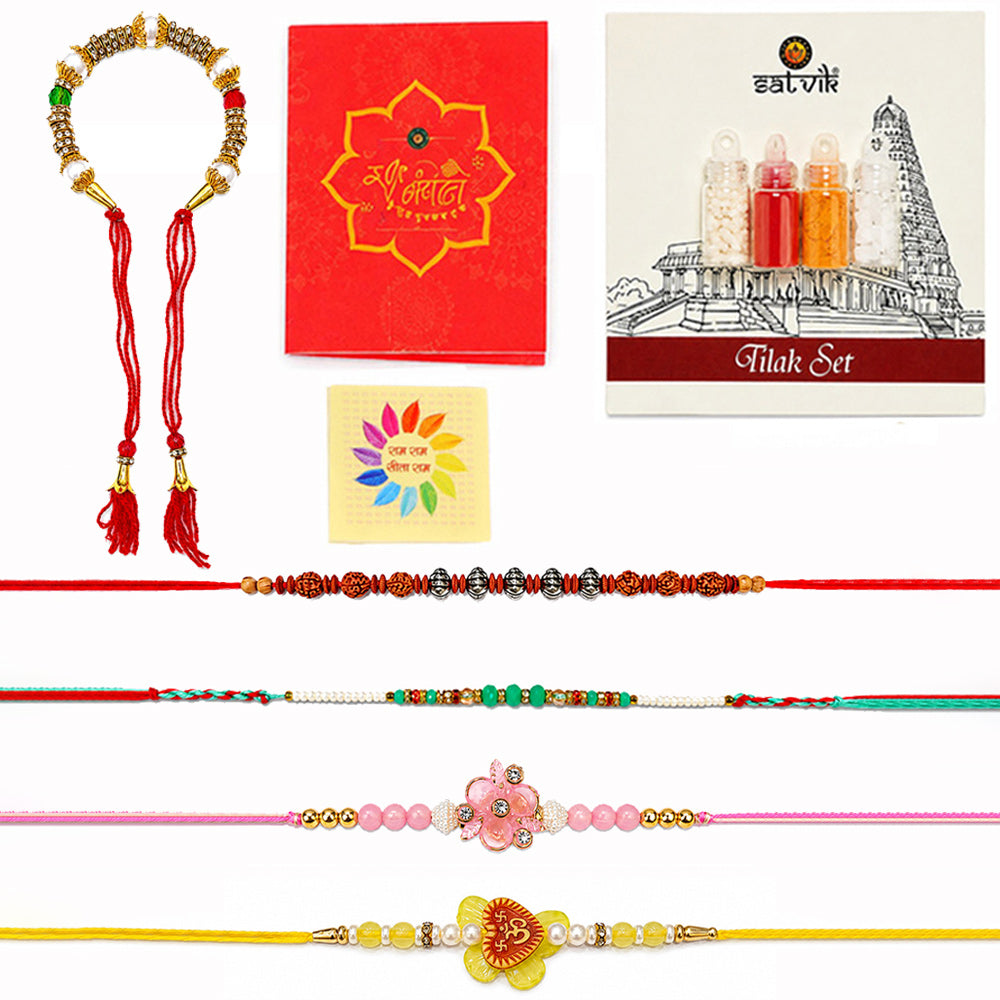 Stunning Family Beads Rakhi Combo (Set of 5)
