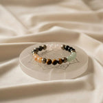 Dhan Yog Bracelet & Om Selenite Plate Combo | Wealth, Prosperity & Energy Cleansing