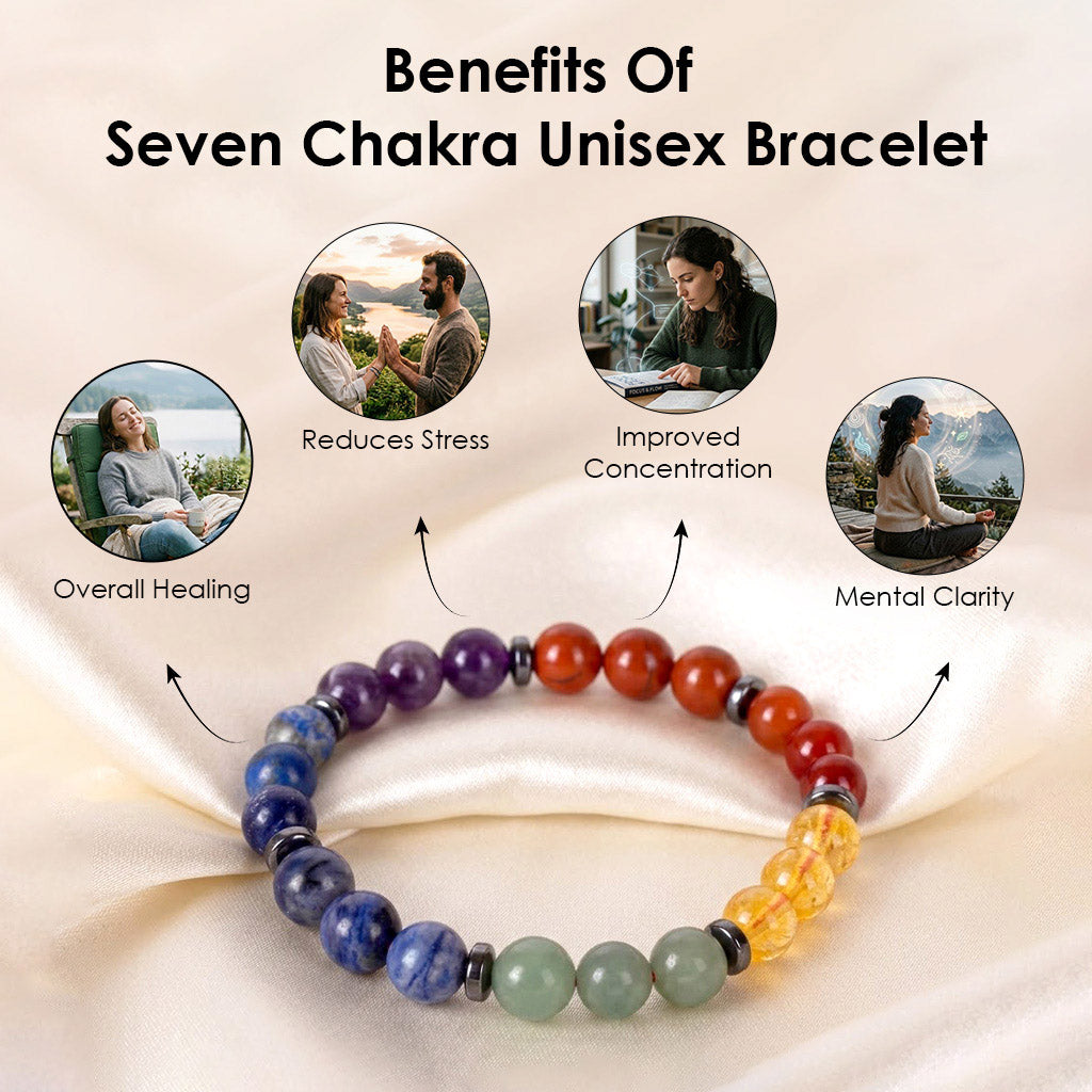 7 Chakra Beaded Bracelet Stretchable Spiritual Wear