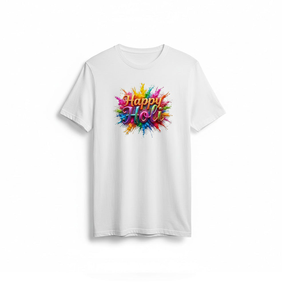 Holi Tshirt Printed Round Neck Tshirt for Men/Women Design-4