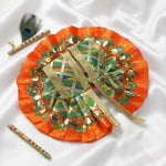 Size 1 Handcrafted Bandhani Print Laddu Gopal Dress