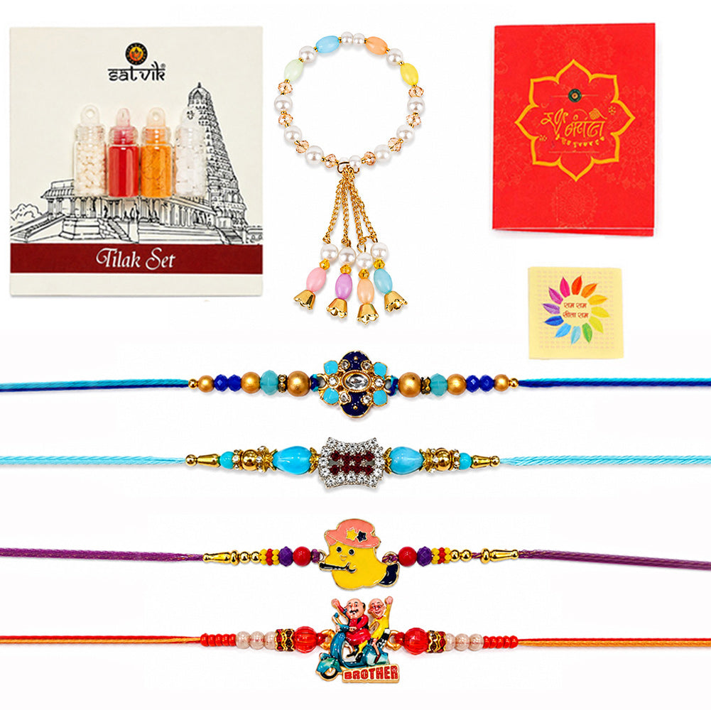 Exquisite Family Rakhi Combo (Set of 5)