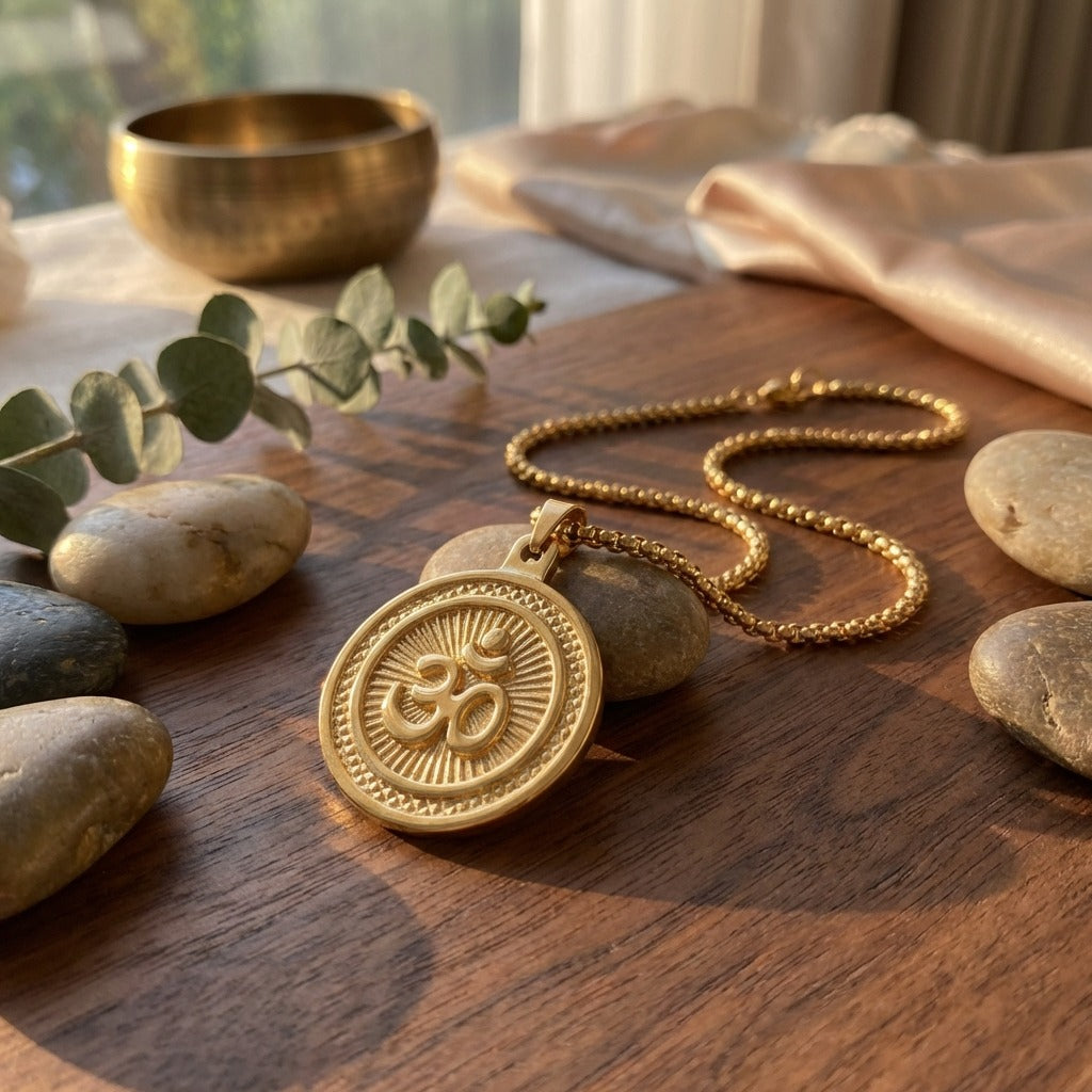 Om Pendant Gold Plated Premium IGP Coating
