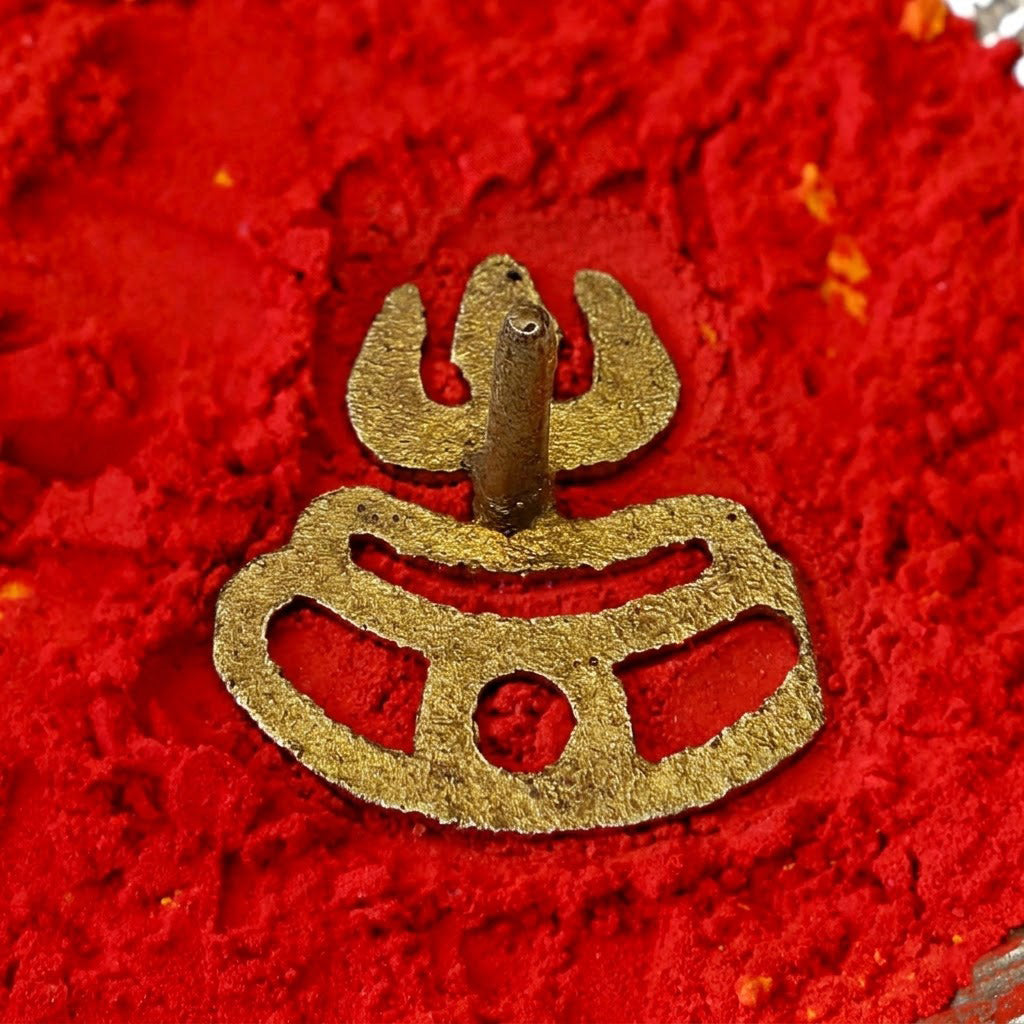 Brass Trishul Tilak Stamp Deity Ornament