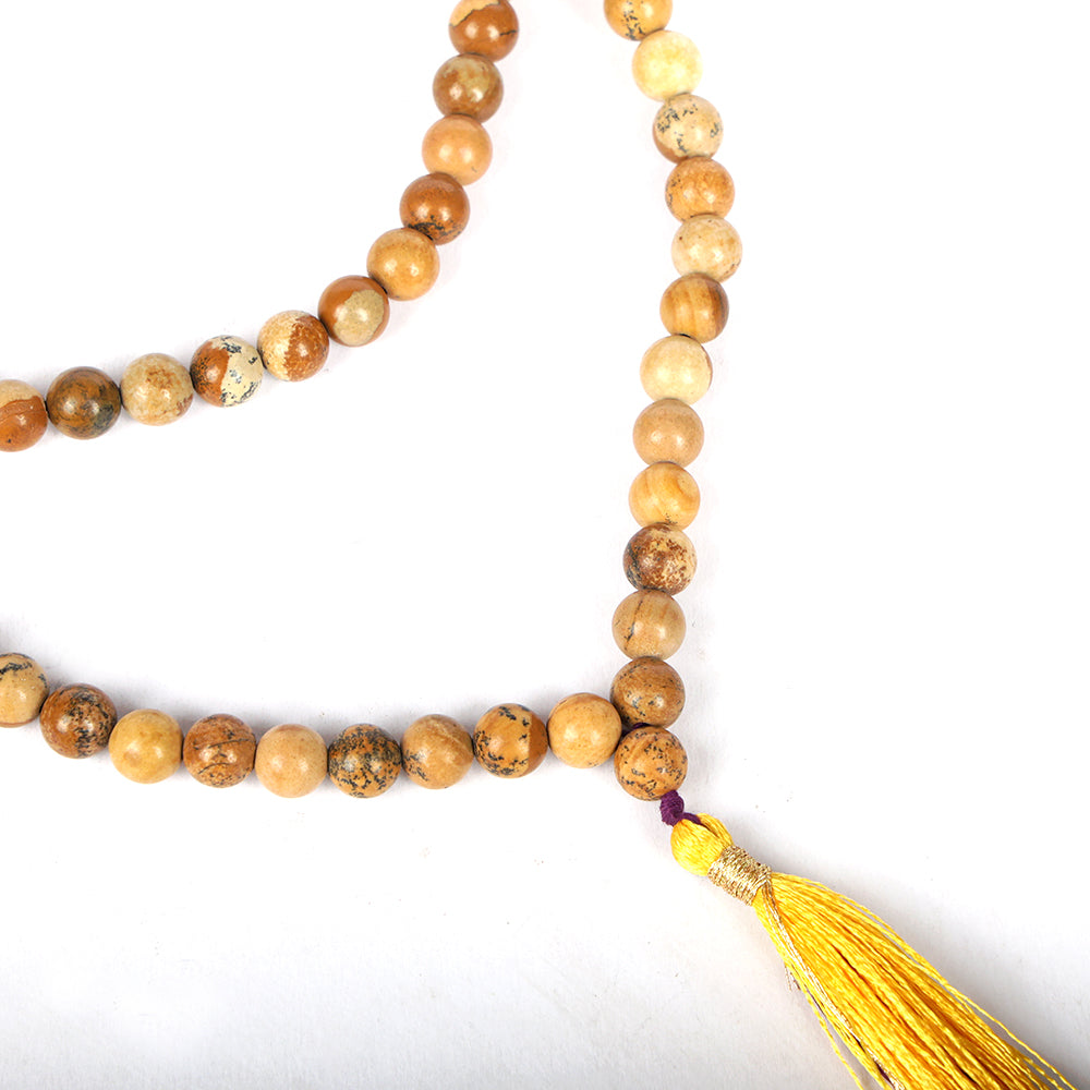 Picture Jasper Hakik Mala (108 Beads) – A Stone of Harmony & Connection