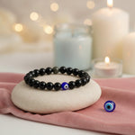 Black Obsidian Evil Eye Bracelet Spiritual Protection Wear