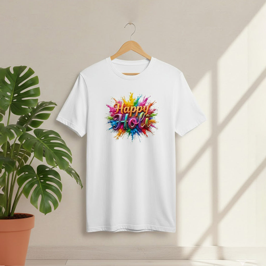 Holi Tshirt Printed Round Neck Tshirt for Men/Women Design-4
