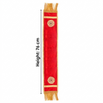 Designer Red Velvet Ganpati Idol Patka with Gold Tassels