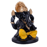 Premium Hand Painted Black & Gold Resin Ganesha Statue