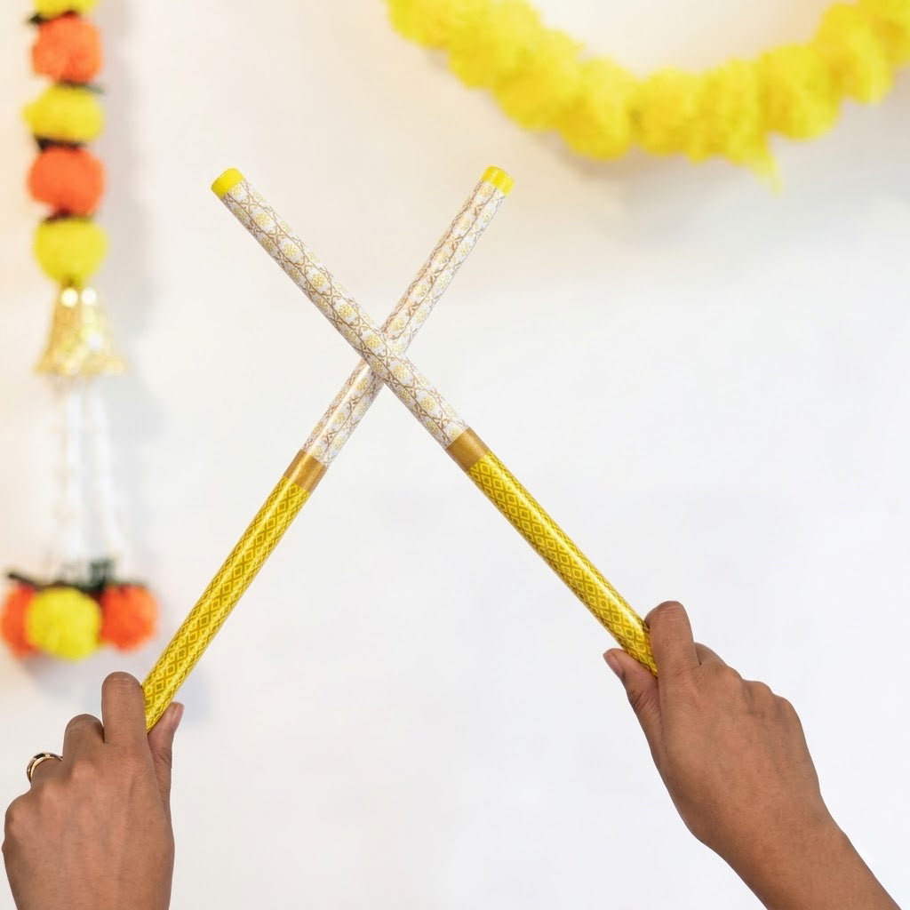 Handcrafted Designer Wooden Dandiya Sticks