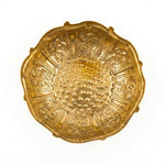 Antique Floral Embossed Decorative Brass Urli 9.5 Inch