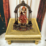 Cultural Grace: Meenakari Embossed Elephant Decorative Chowki