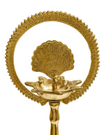 17 Inch Mor Kiran Style Brass Kerala Diya