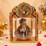 Meenakari Peacock Jhula for Laddu Gopal – Small Size