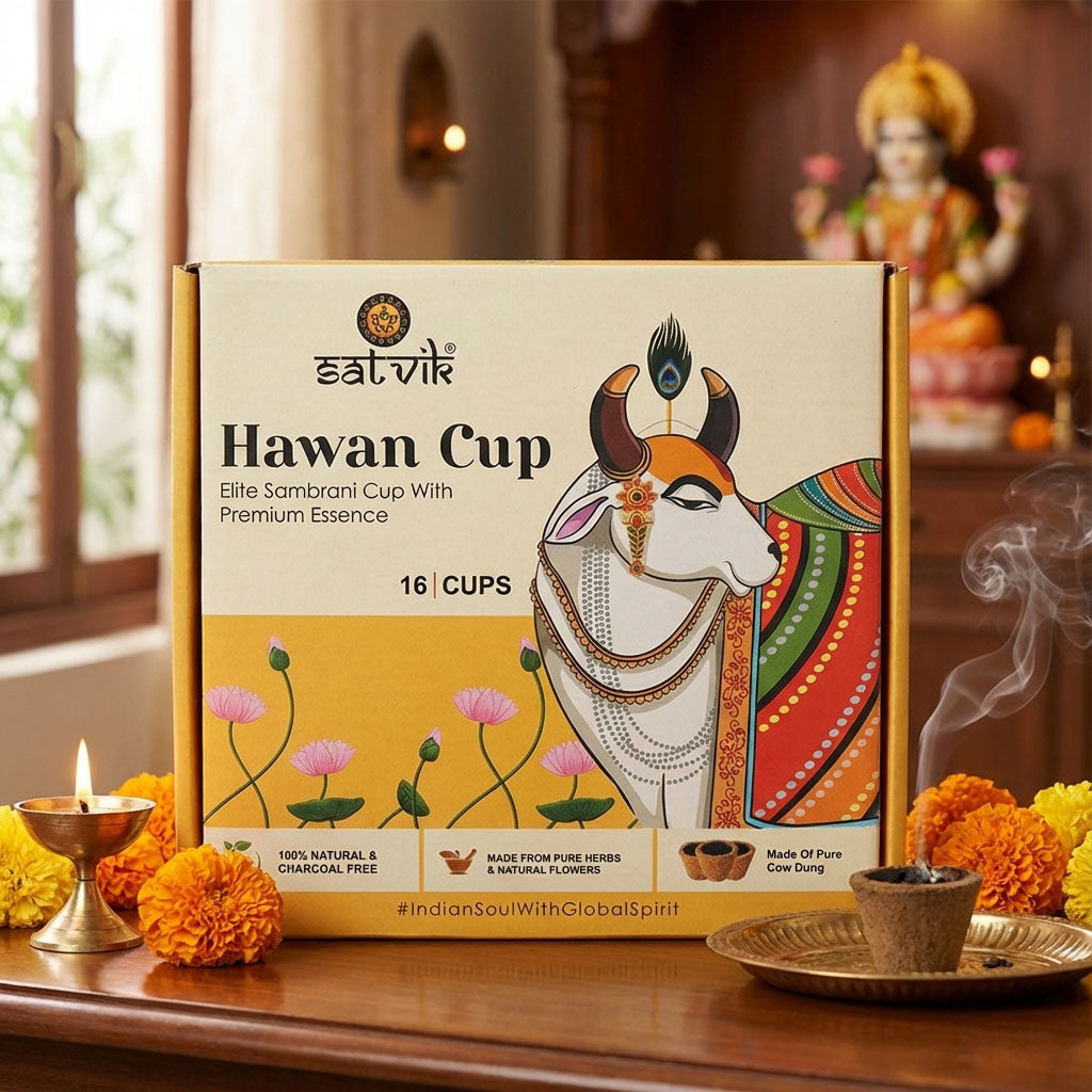 Sambrani Cup with Guggle,loban and flowers (Coal Free)