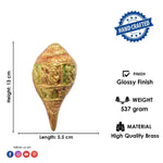 2.1 Inch Engraved Brass Shankh - Symbol of Prosperity