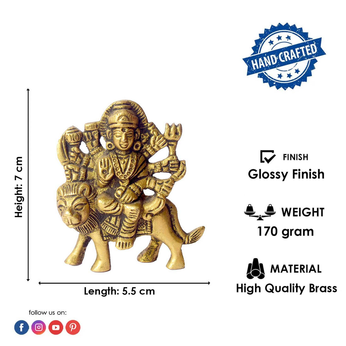 2.8 Inch Maa Durga’s Divine Presence in Your Car
