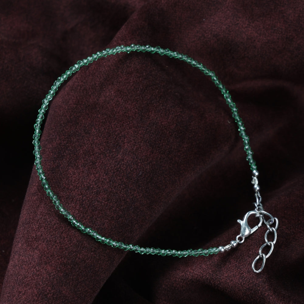 Green Jade Anklet Stylish Spiritual Wear