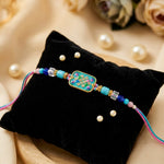 Elegance Rectangular Mosaic Enamel Designer Rakhi
