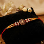 Traditional Antique Krishna Coin Medallion Designer Rakhi