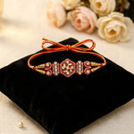 Traditional Divine Swastik Symbol Crystal Studded Rakhi